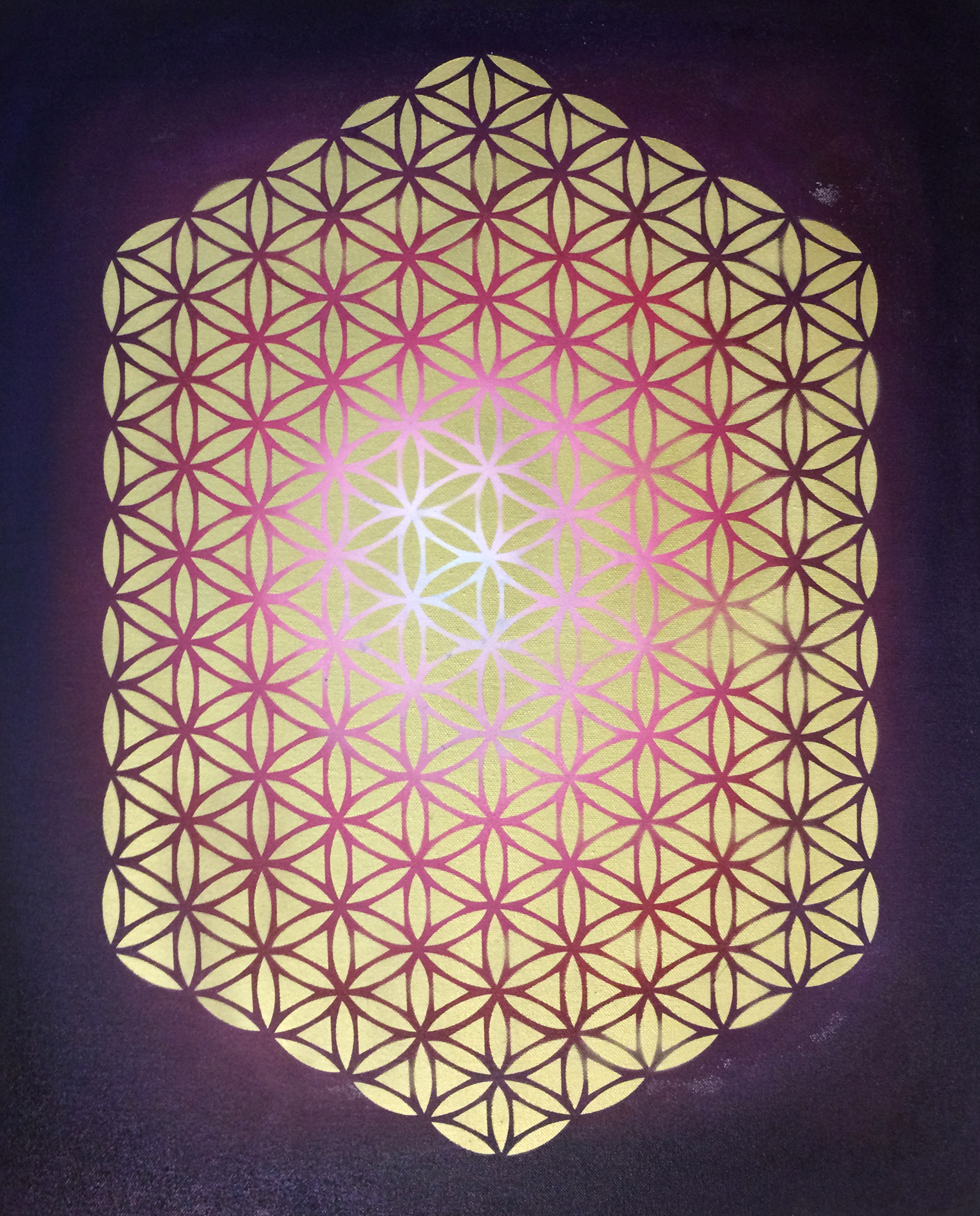 Large Geometric ower - Pink and purple