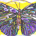 2019- Globe&Butterfly-woodcut_ink on pap