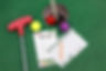 Colasantis score cards and mini golf club
