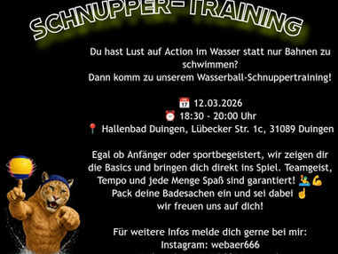 Einladung zum Wasserball-Schnuppertraining