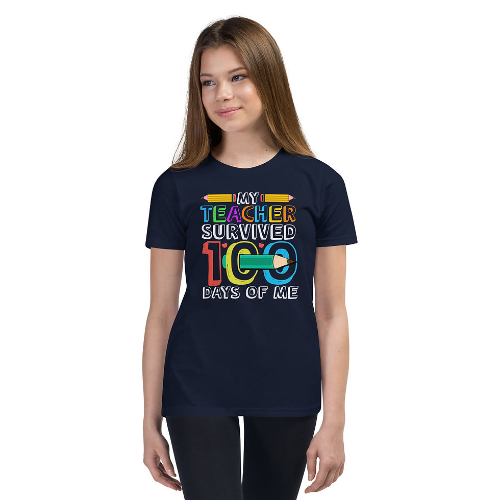Thumbnail: My teacher survived 100 days of me Short Sleeve T-Shirt