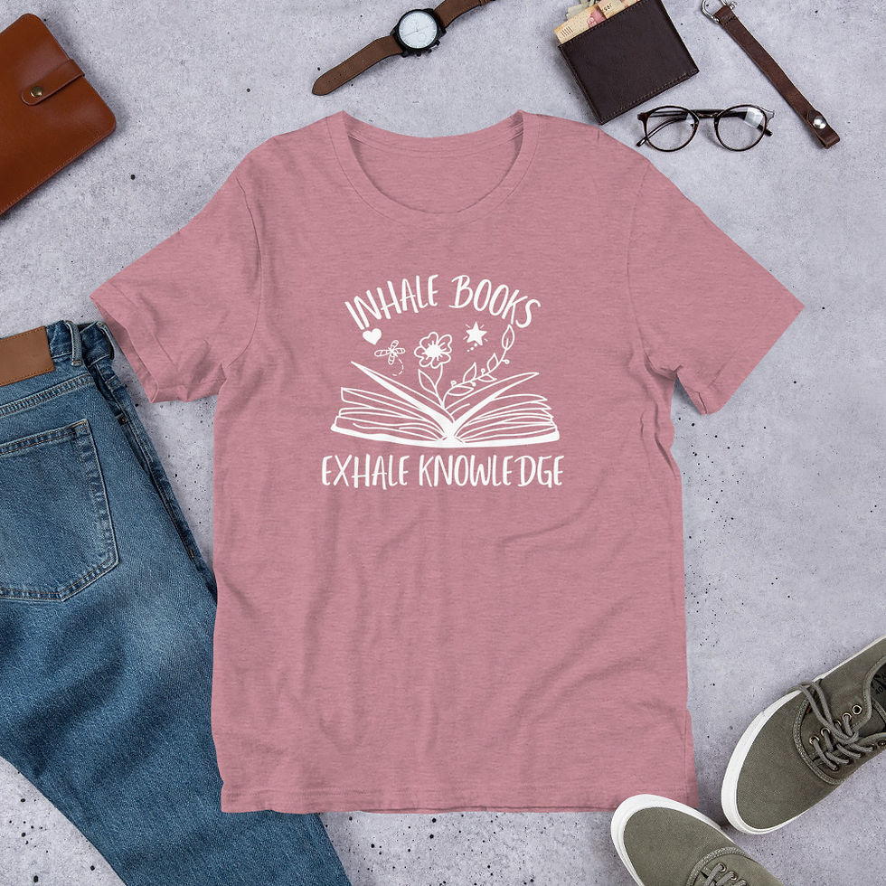 Thumbnail: Inhale books exhale knowledge Unisex t-shirt