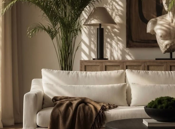 Luxury Boston condo interior design with high-end furniture, soft neutrals, and functional modern elegance