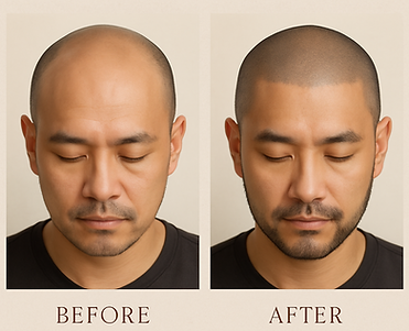 Before and After Result hairloss treatment - Hani's Spa