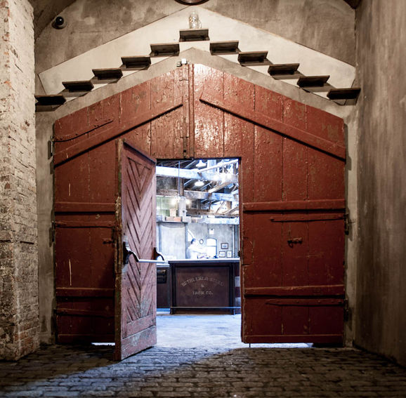 Custom metal door at Houston Hall, New York by TMTHREE Partners