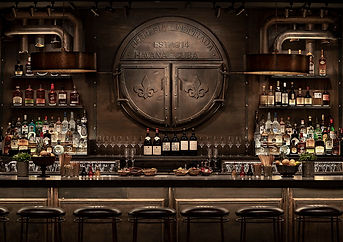 Custom metalwork design at Mariel Underground bar, Boston by TMTHREE Partners