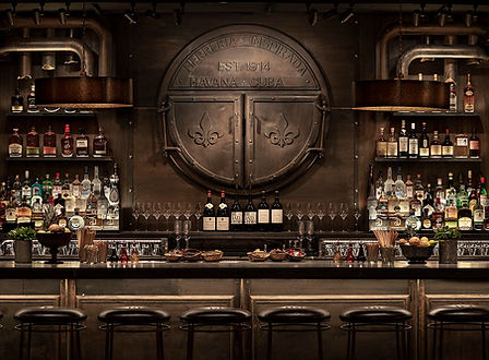 Custom metalwork design at Mariel Underground Bar in Boston by TMTHREE Partners