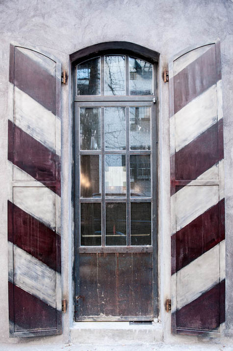 Custom metal door design and fabrication at Houston Hall, New York by TMTHREE Partners