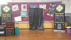 Road safety show, road safety magic show, magic show, school show, theatre in education, david tricks road safety school show, children's entertainer, safety show, stop look listen think, road safety week, educational show, magician,