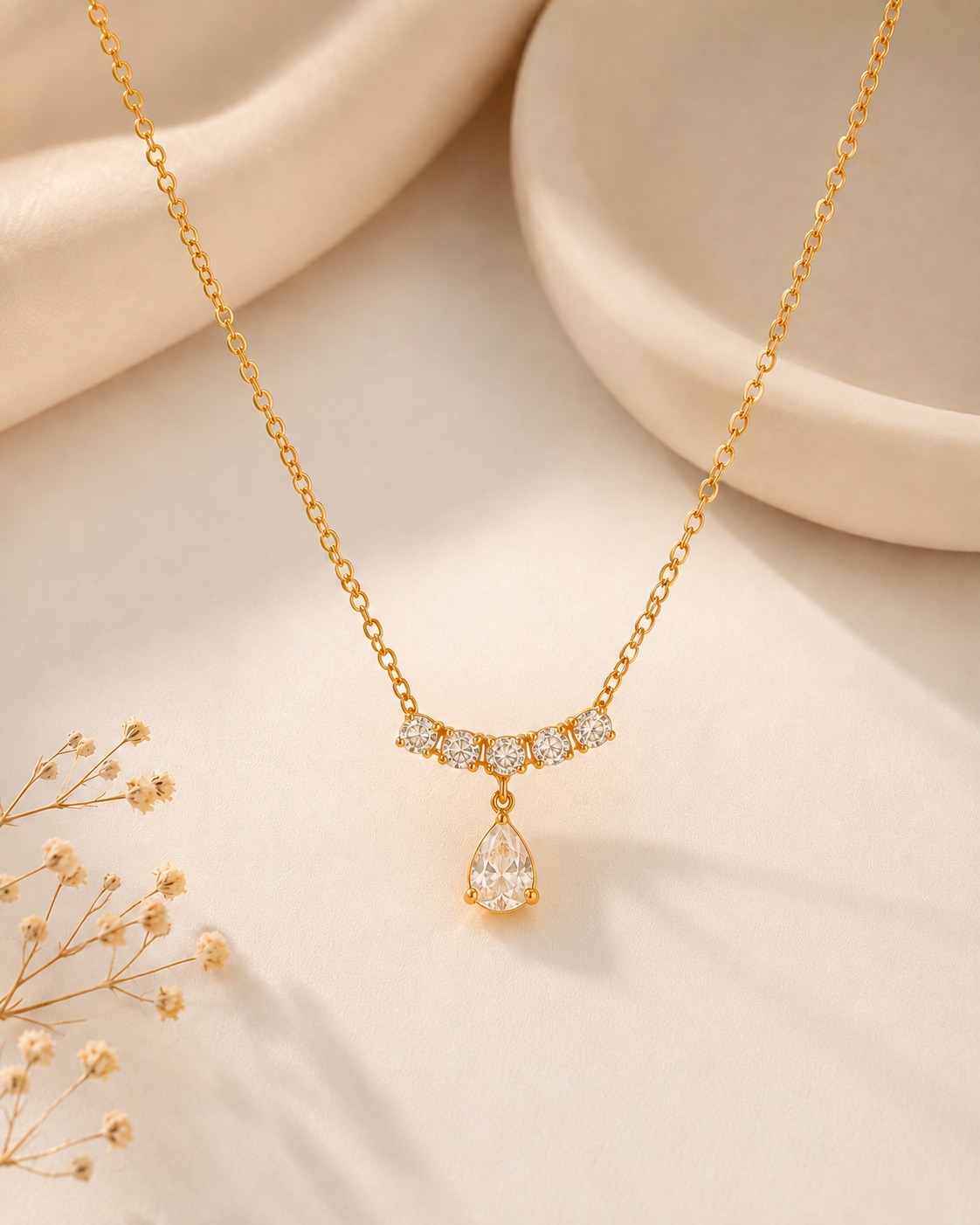 Eudora Teardrop Crystal Necklace