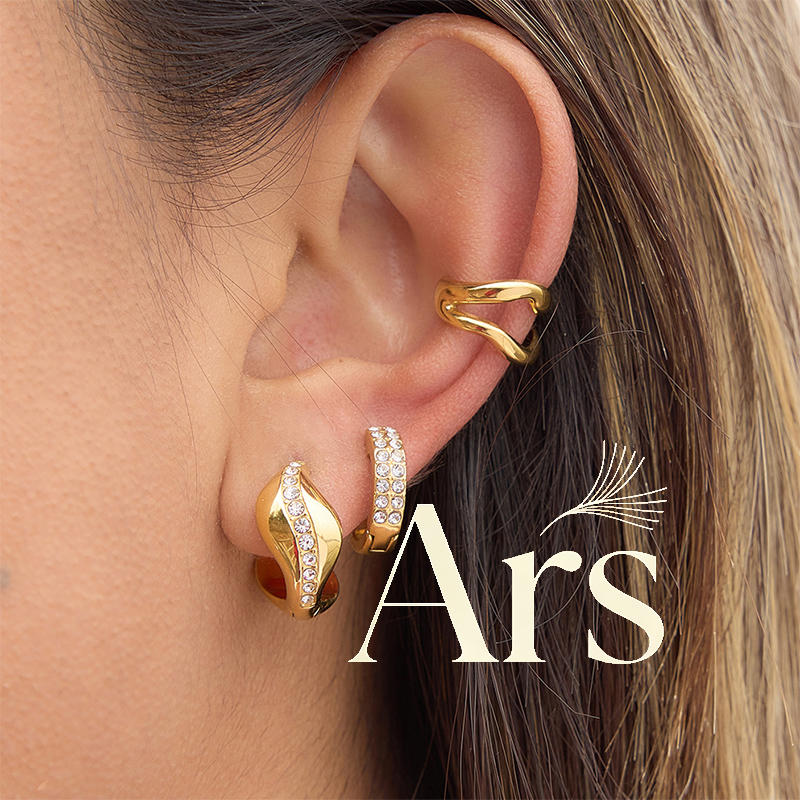 Gold Plated Wave Hoop Earrings
