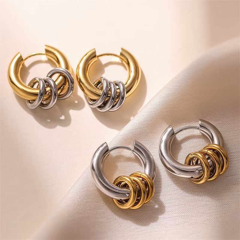 Gold Plated Geometric Hoop Earrings
