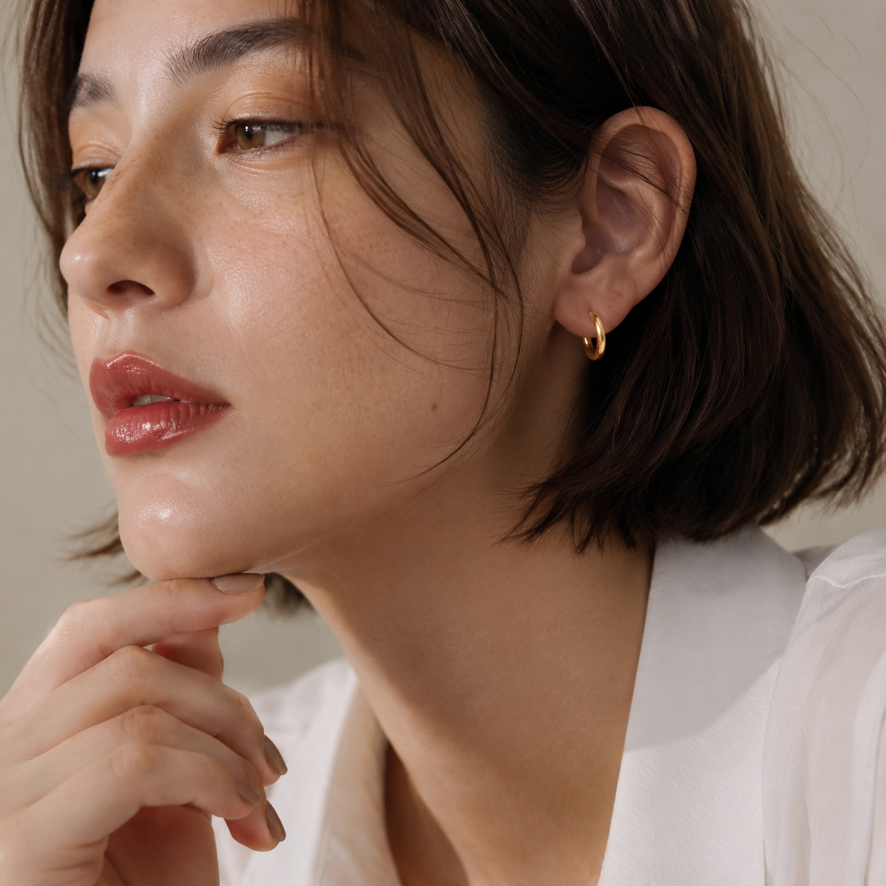 Gold Plated Tarnish Free Huggie Earrings