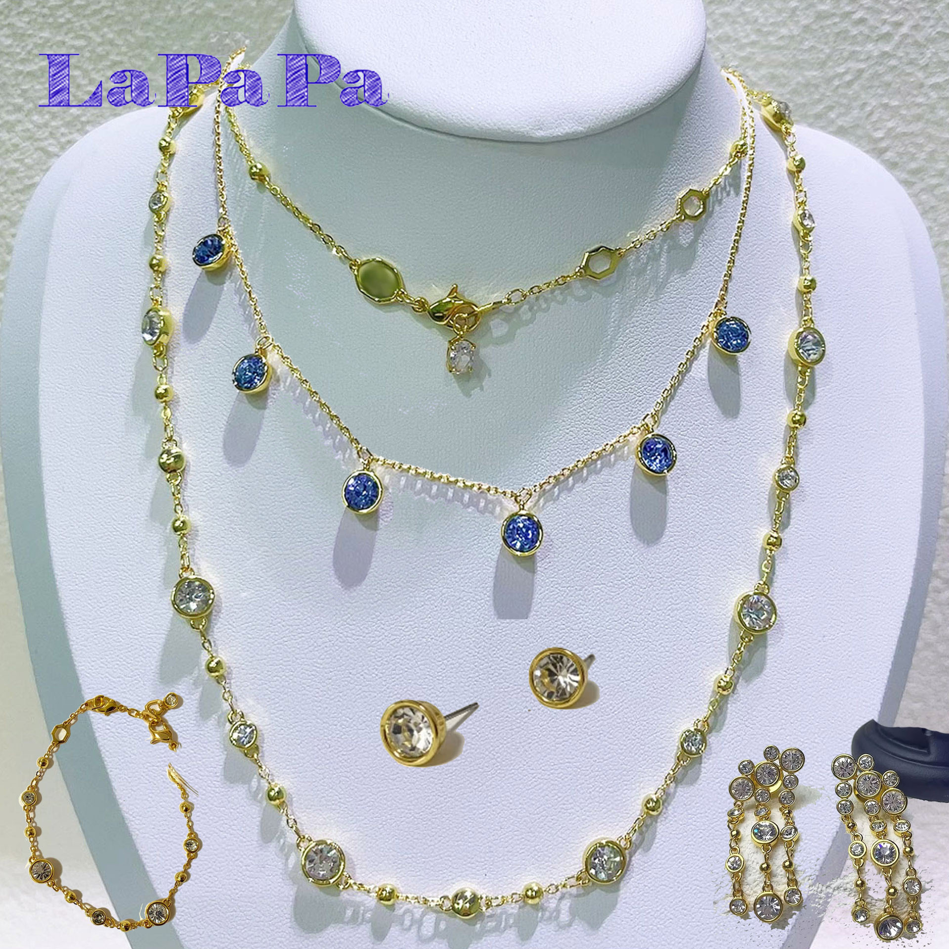 Water Drop Stackable Jewellery Set