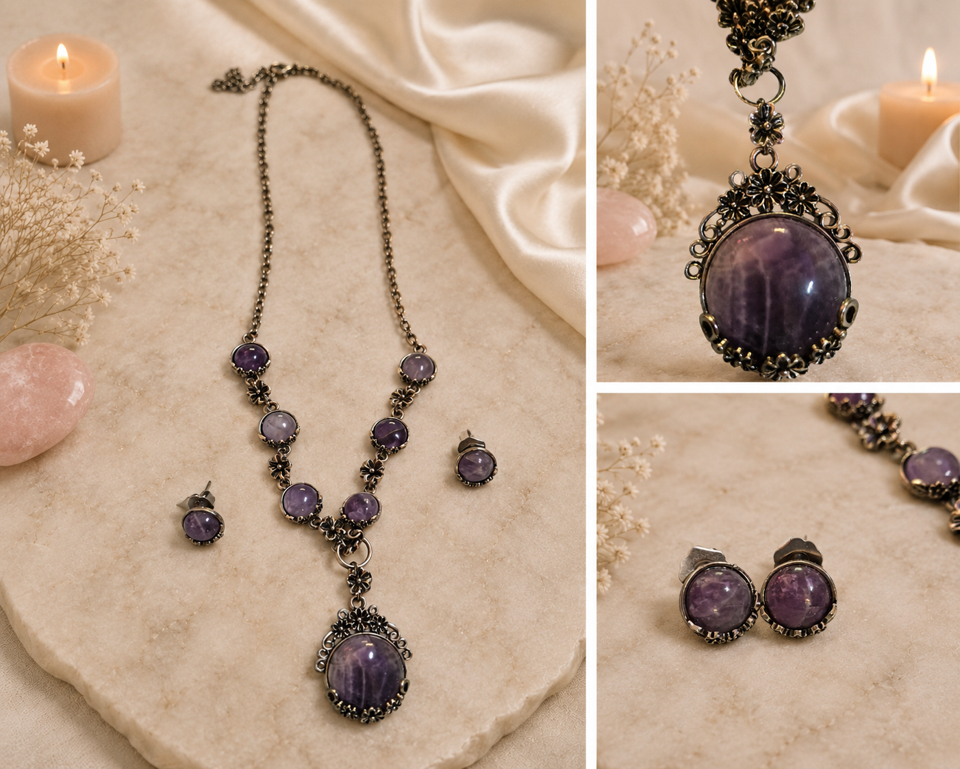 🌙✨ Amethyst Harmony Jewelry Set ✨💜