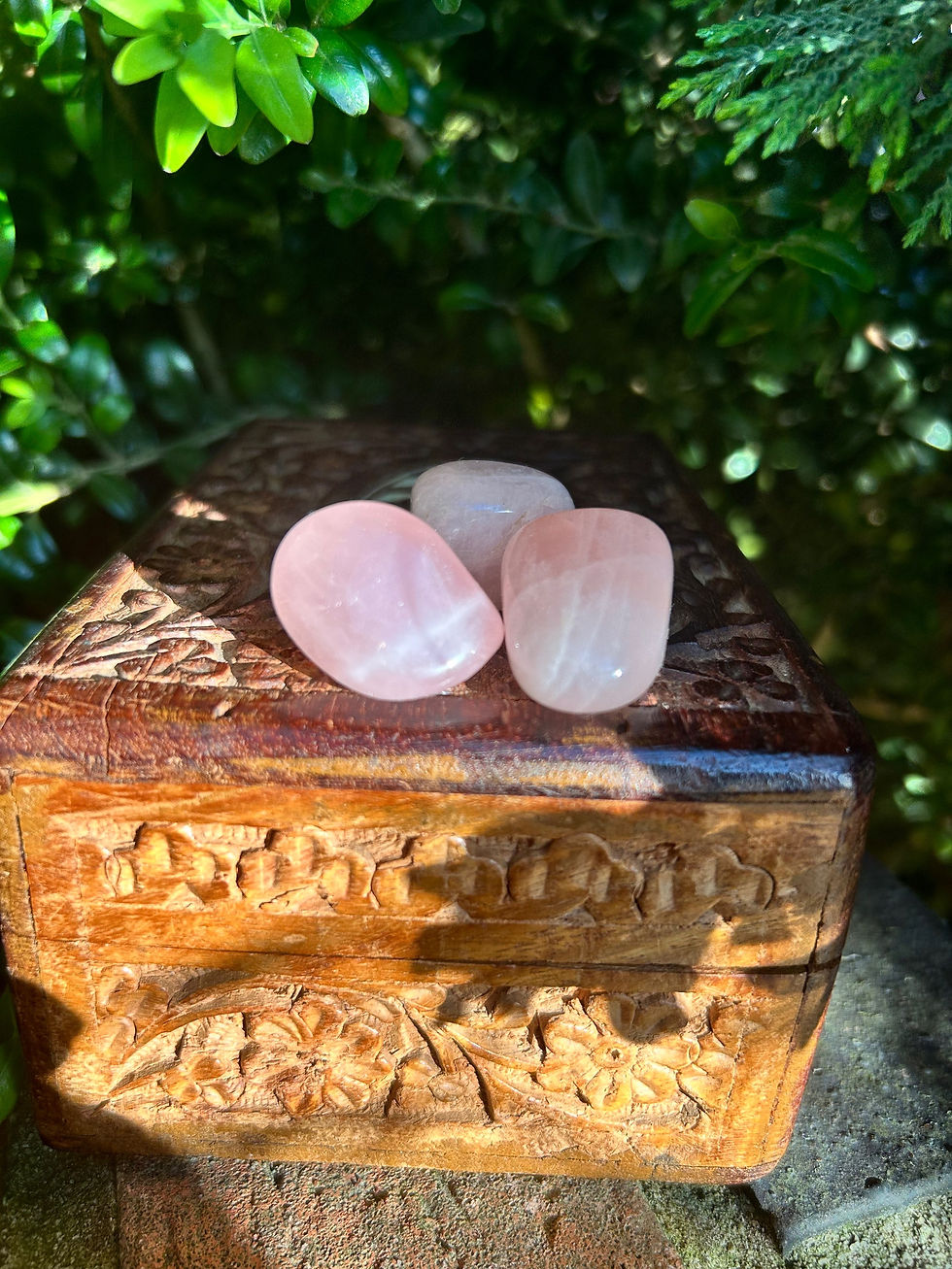 3 Rose quartz tumbled stone 15mm med