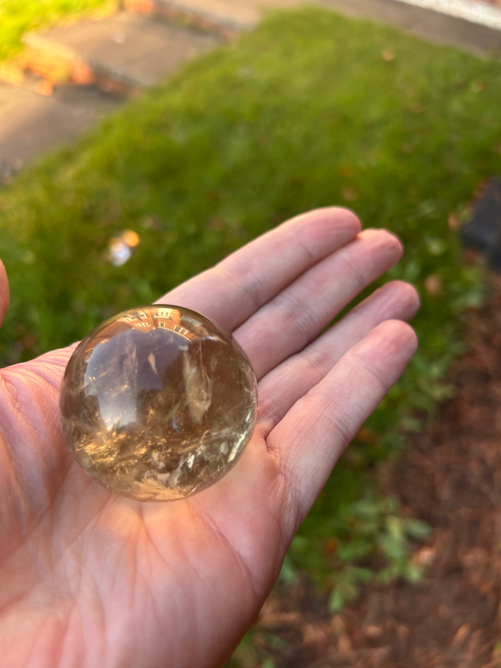 Thumbnail: Smoky Citrine Sphere With Rainbows 