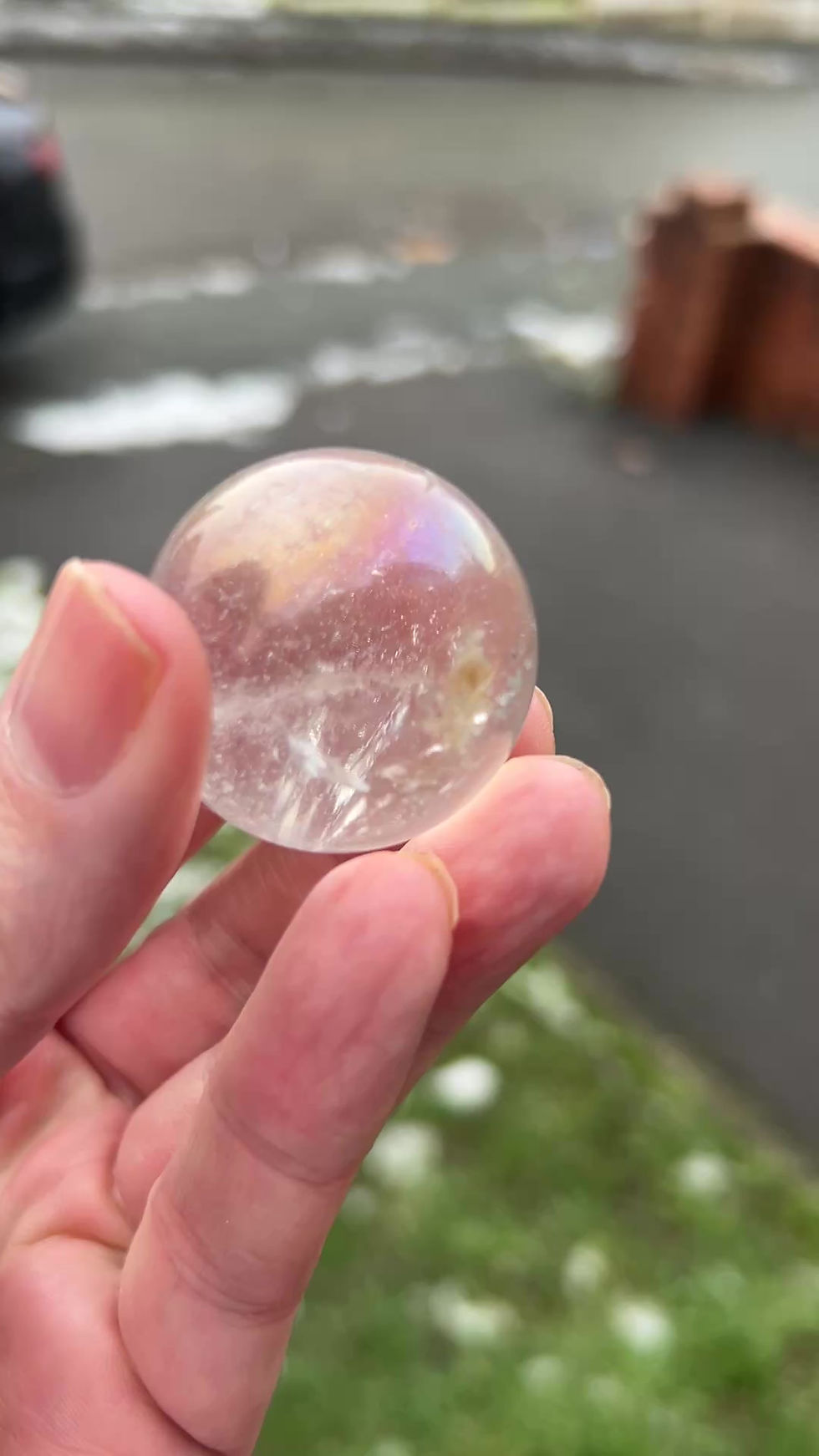 Thumbnail: Smoky crystal sphere 18 mm & Aura crystal sphere 35 mm