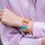 Thumbnail: Handmade Woven Striped Beaded Bracelet