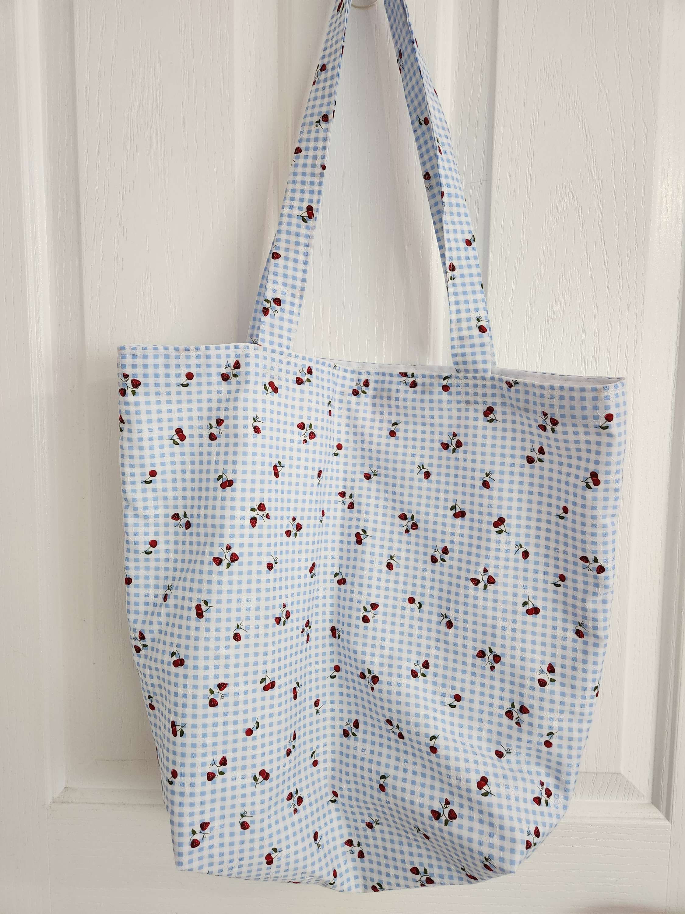 Tote Bag- Strawberry Check 