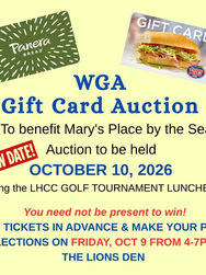 DATE CHANGE: WGA Gift Auction now Oct. 10