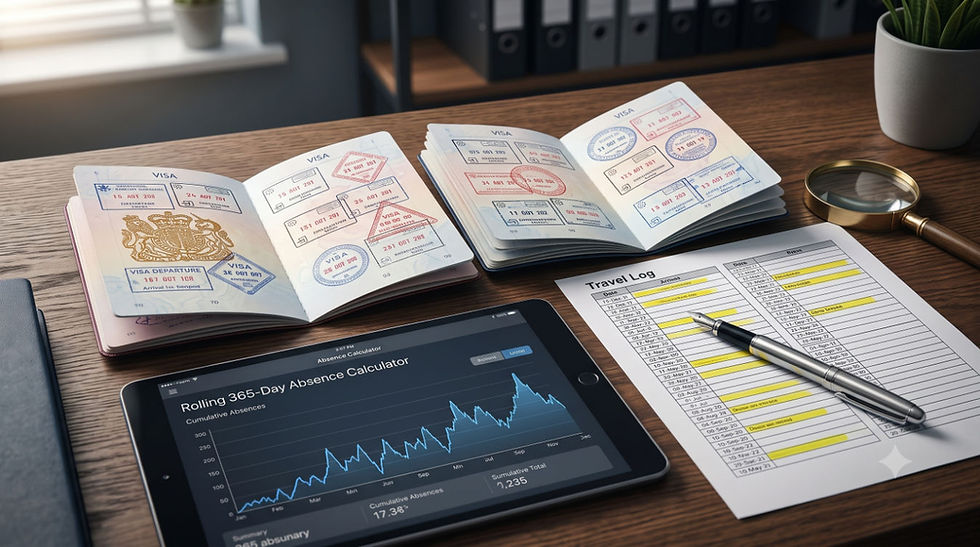 UK ILR 180 Day Rolling Absence Rule & Continuous Residence Audit