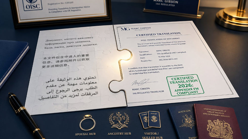Illustration of how documentation translation fits into UK visa applications using jigsaw pieces to illustrate
