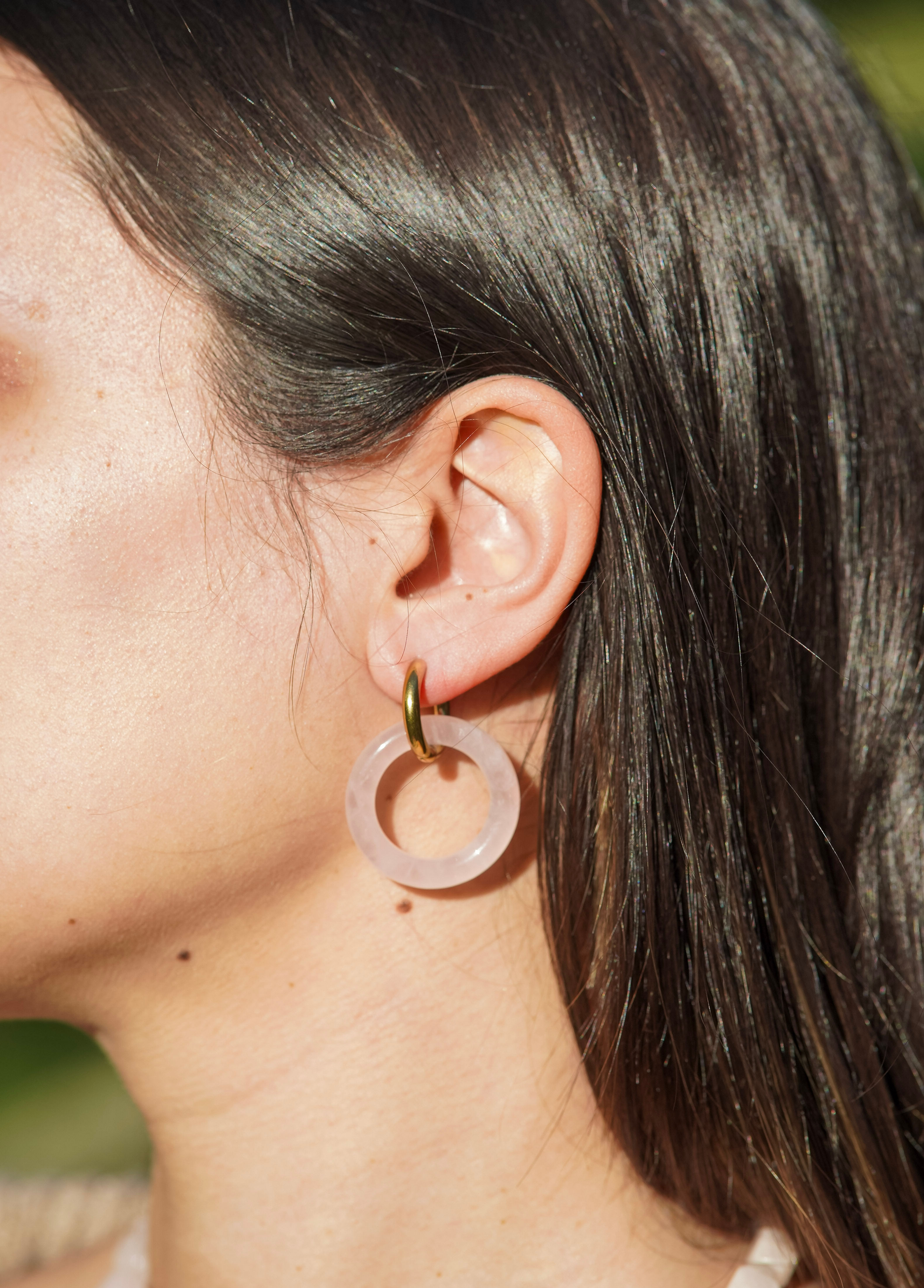 Boucle D'oreille Quartz Rose