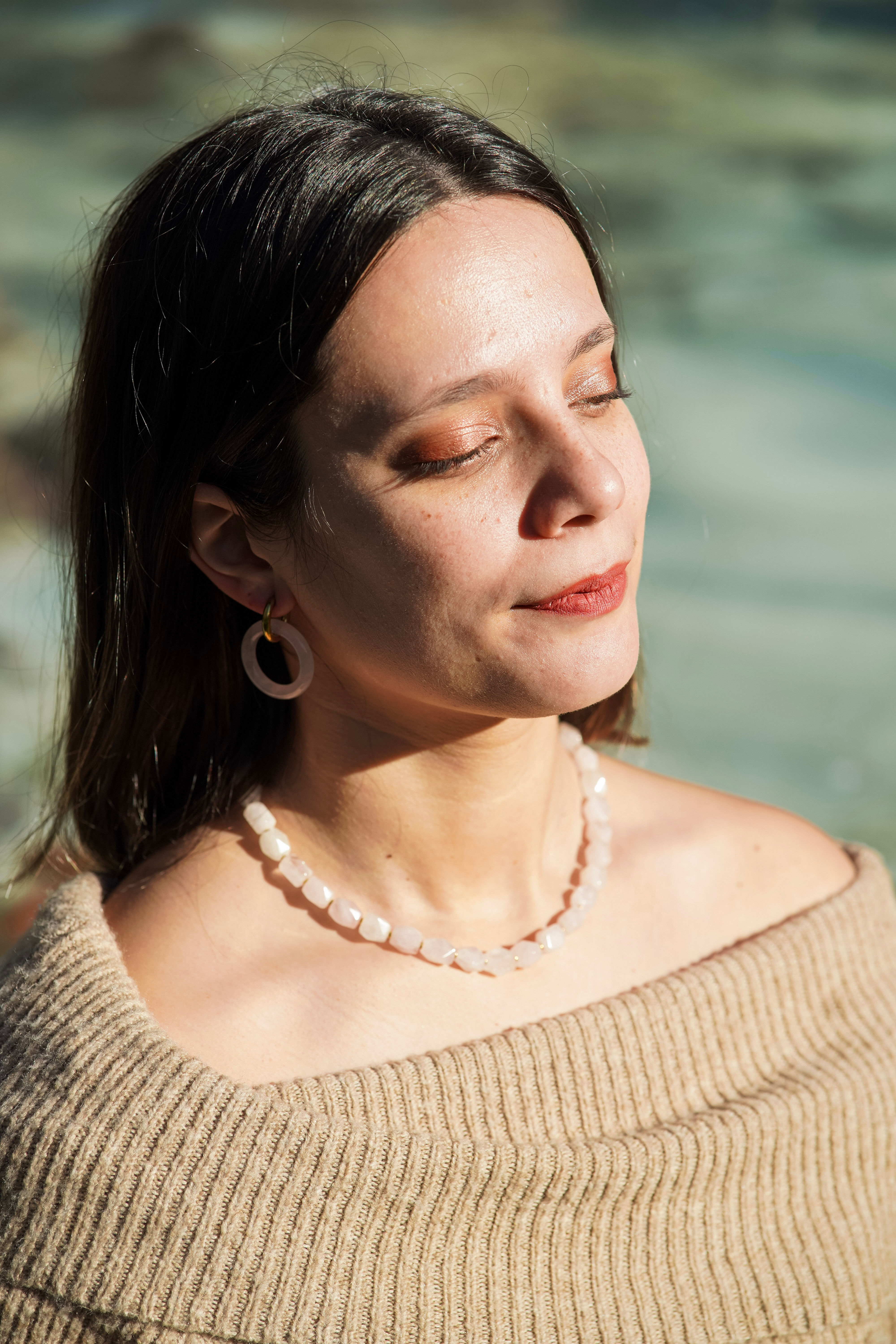 Boucle D'oreille Quartz Rose