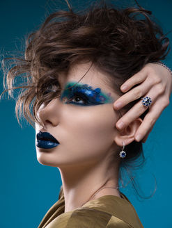 Painterly smokey eyes makeup by Jado Arly. Editorial beauty shot featuring Kate. 