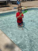 Kid enjoying the wading pool