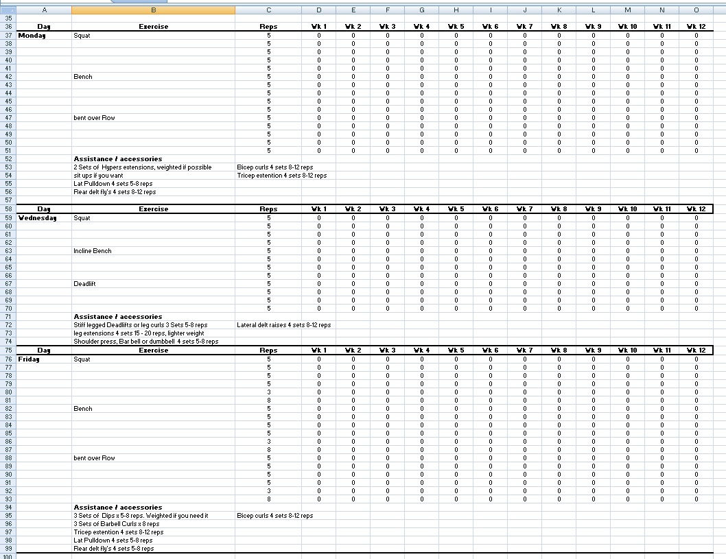 12 week Strength / muscle building training program