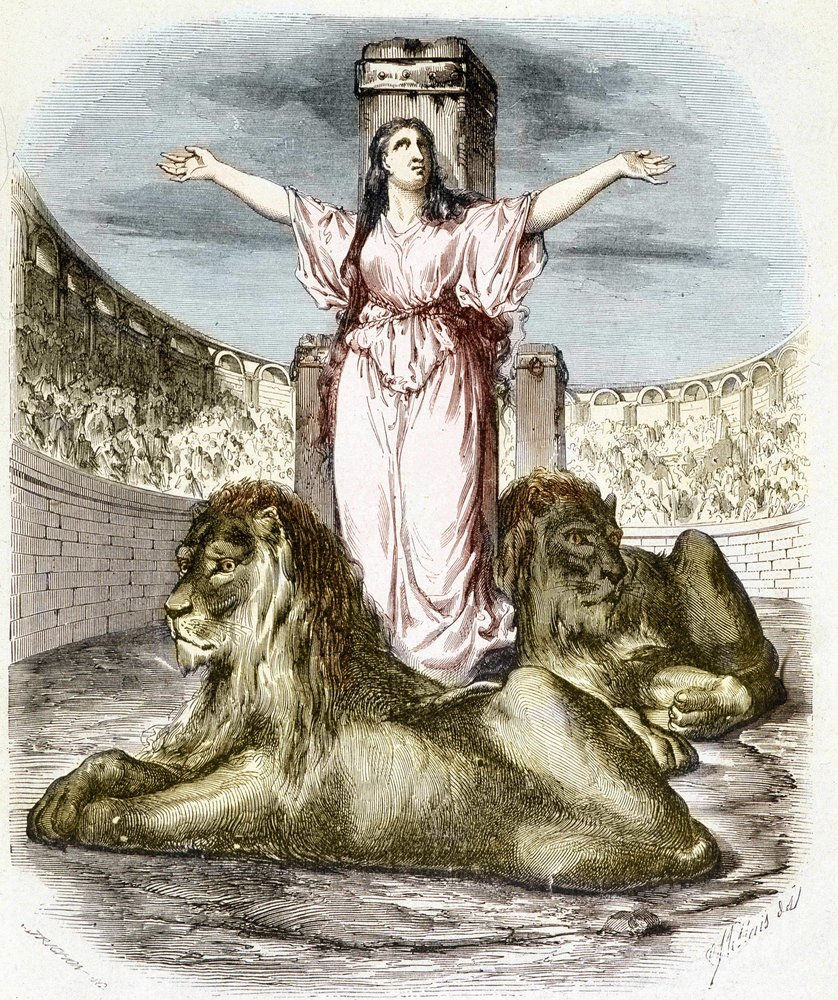 O Martírio de Santa Blandina (Perseguições cristãs em Lyon), em Histoire des Papes, de Maurice Lachâtre