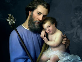 São José e o Menino Jesus. Banner