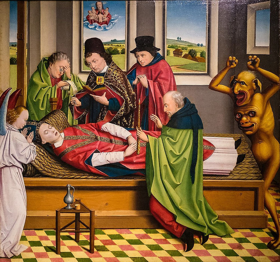 Morte de São Martinho de Tours — da oficina de Derick Baegert, 1490 (LWL-Museum für Kunst und Kultur)