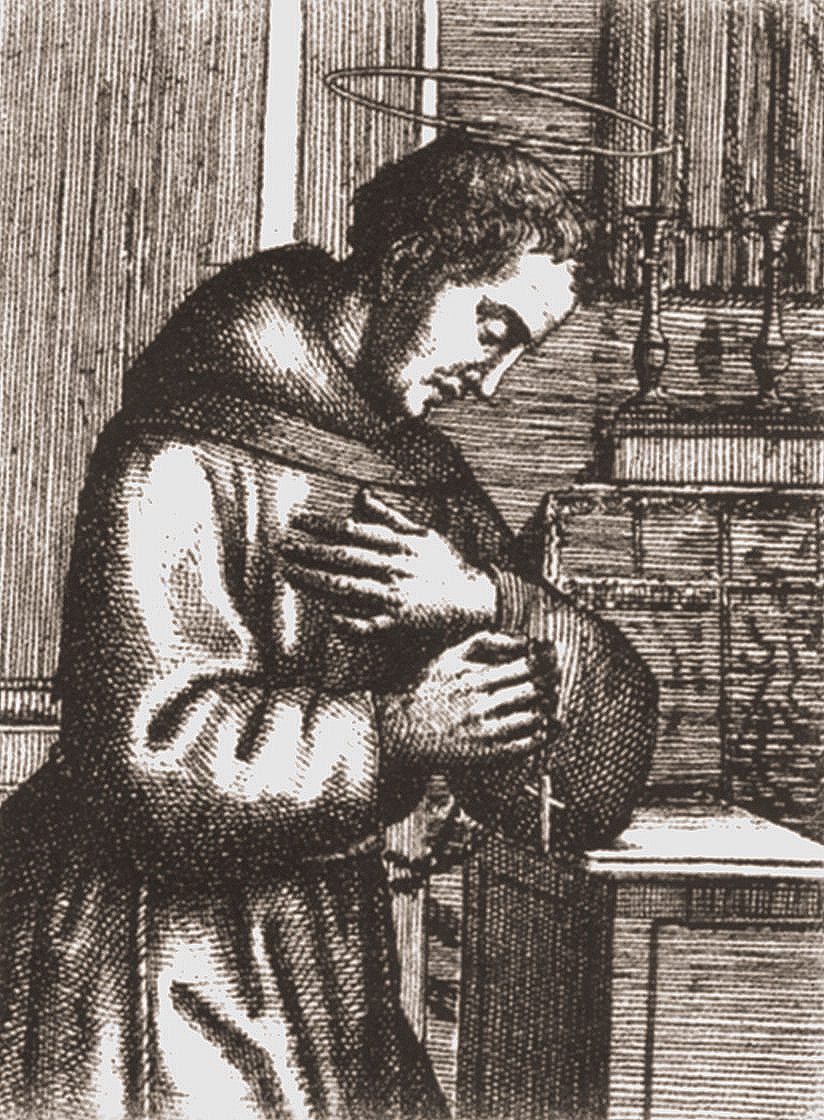 Beato Benvenuto de recanati rezando o Rosário