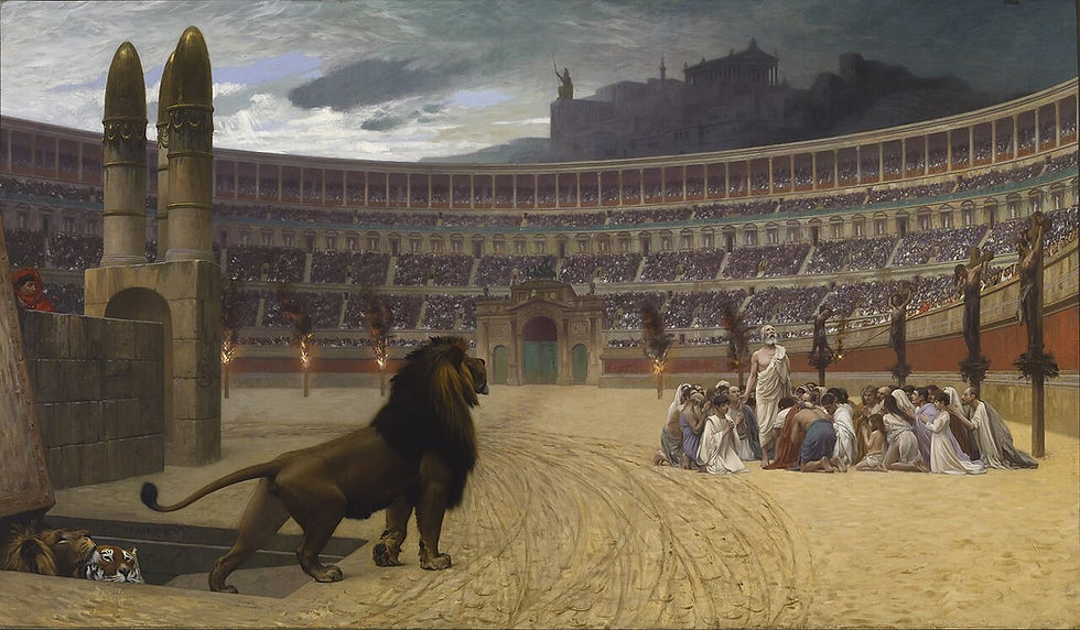 A Última Oração dos Mártires Cristãos (1883), por Jean-Léon Gérôme.