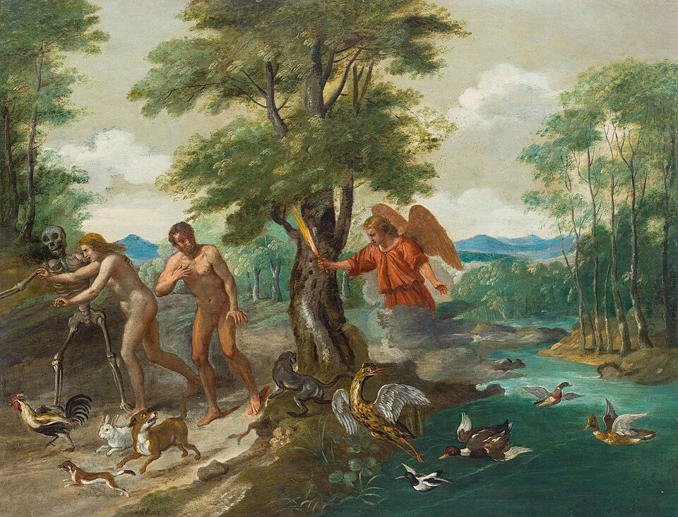 Adão e Eva sendo expulsos do Paraíso por Jan Brueghel the Younger (1601–1678).