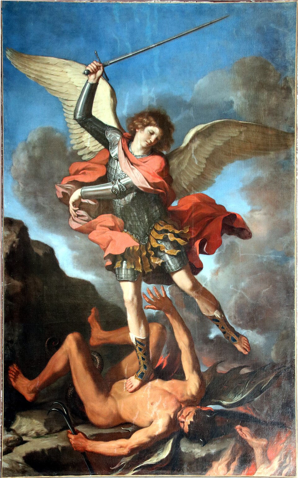 São Miguel Arcanjo pisando no diabo, por Guercino (1591–1666)