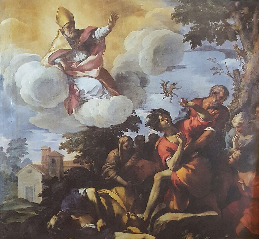 Santo Ubaldo Baldassini, bispo de Gúbio, libera os possessos. Maggiano (Lucca), Igreja de Santa Maria em Fregionaia