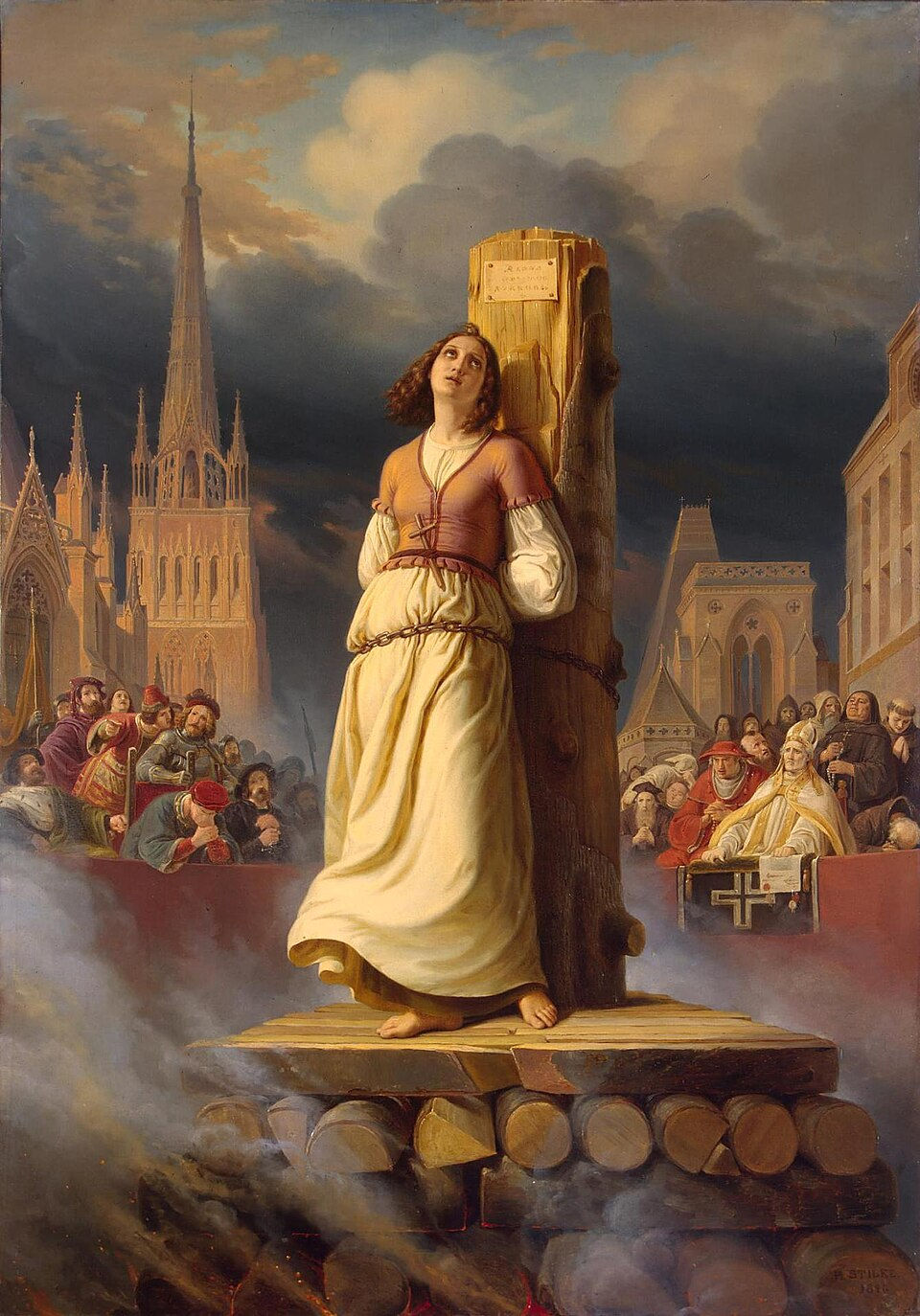 A Morte de Santa Joana d'Arc, por Hermann Anton Stilke (1803–1860)