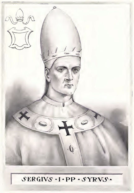 Papa São Sérgio I do livro The Lives and Times of the Popes, por Chevalier Artaud de Montor