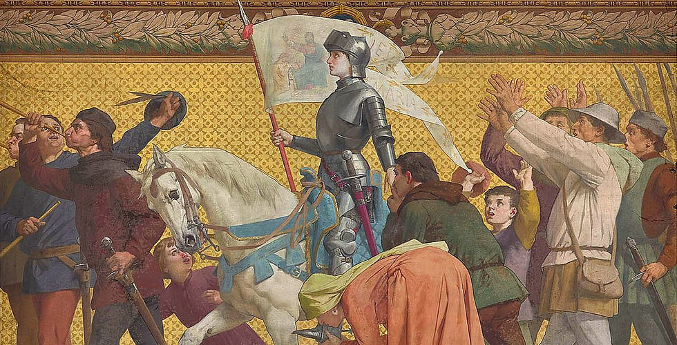 A vida de Joana d’Arc com o estandarte, panteão