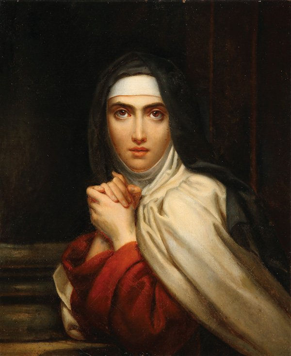 Detalhe de Santa Teresa, 1827, do pintor francês François Gérard
