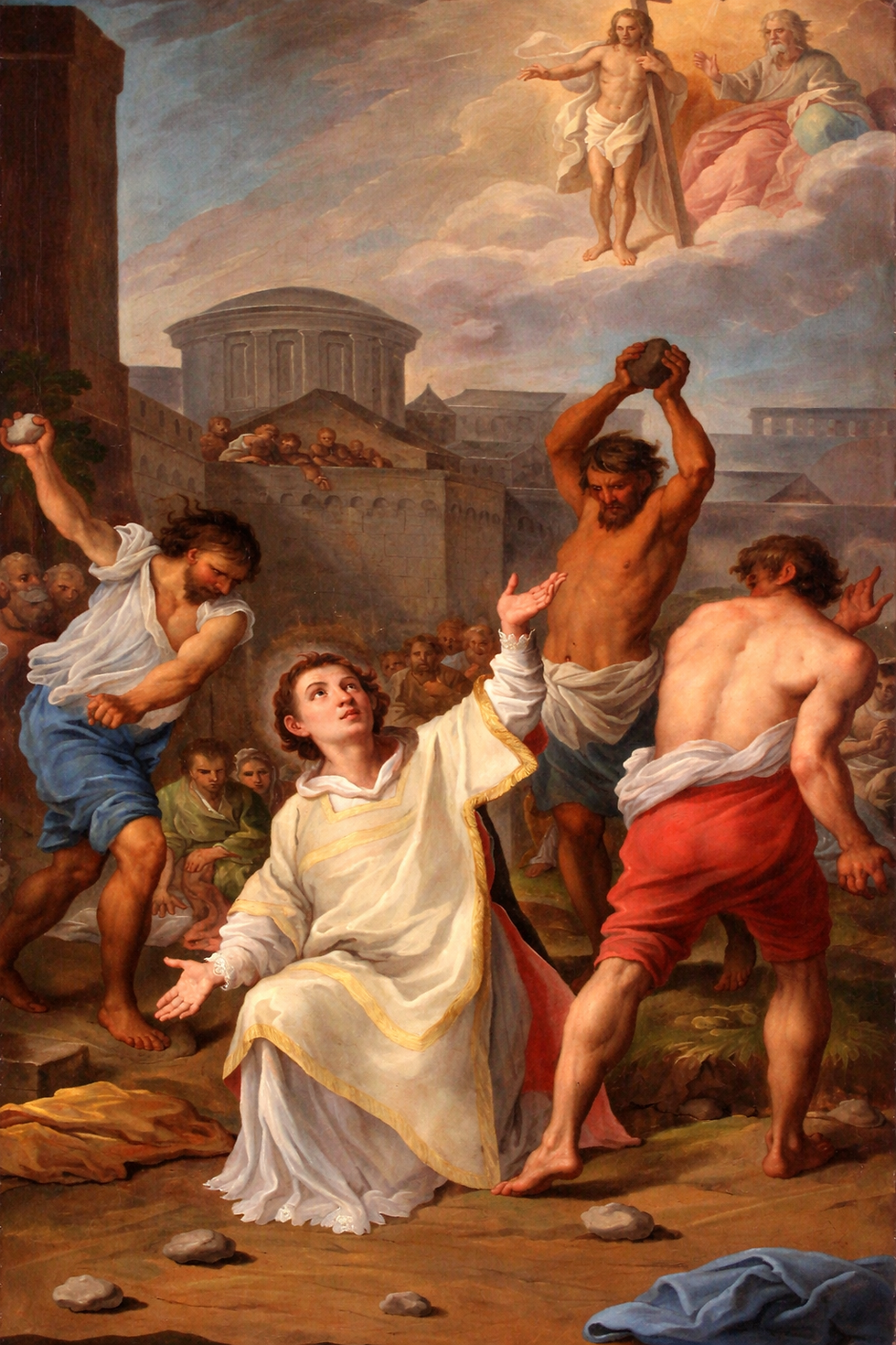 O Martírio de São Estêvão, por Szymon Czechowicz, restaurado com IA.