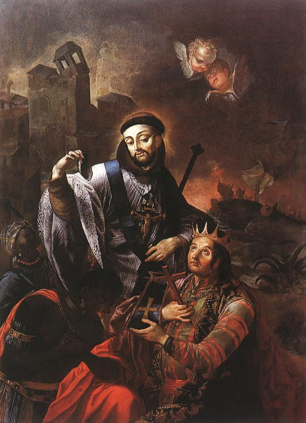 São Francisco de Solano batizando índios, por Johann Lucas Kracker