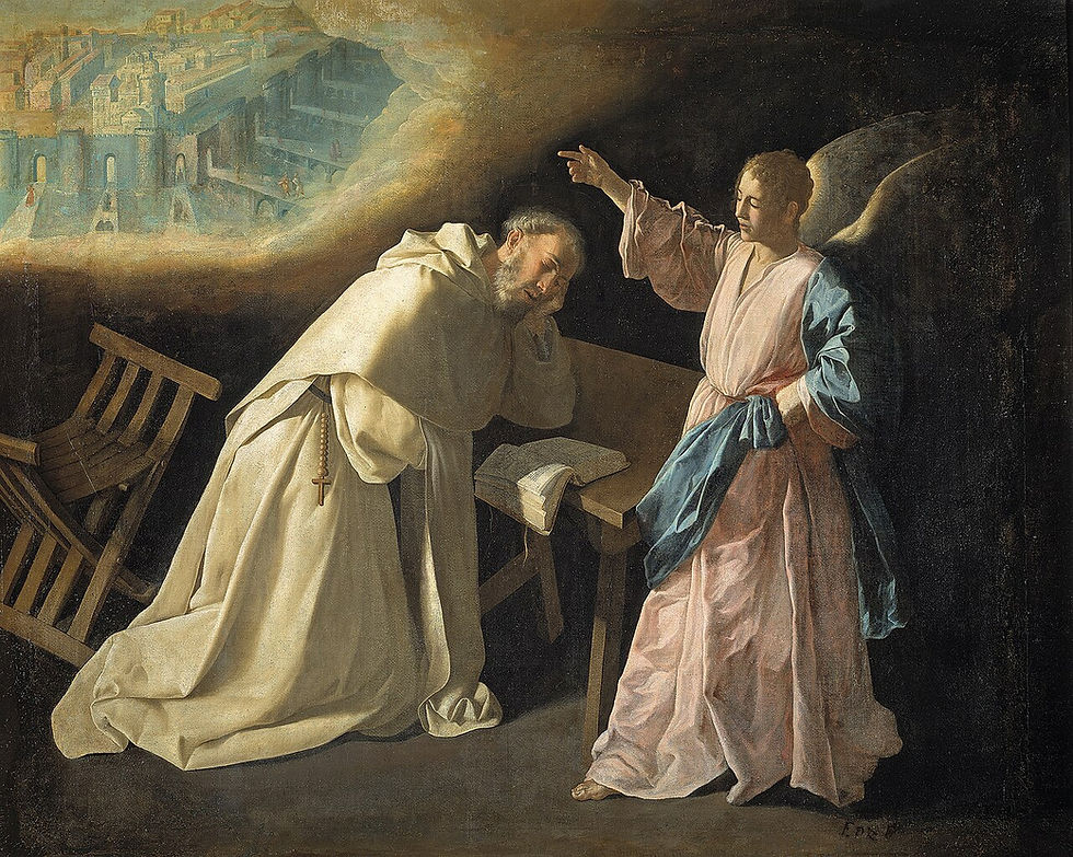 San Pedro Nolasco tem uma visão de Jerusalém, por Francisco de Zurbarán