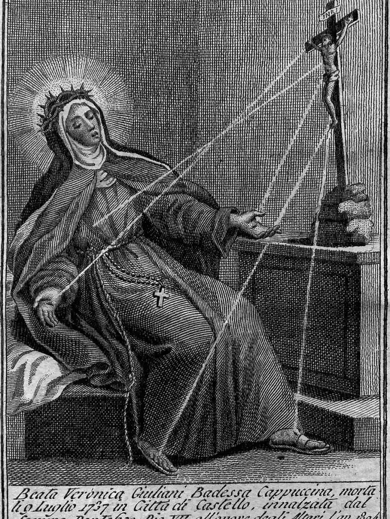 Gravura de Santa Maria Francisca das Cinco Chagas