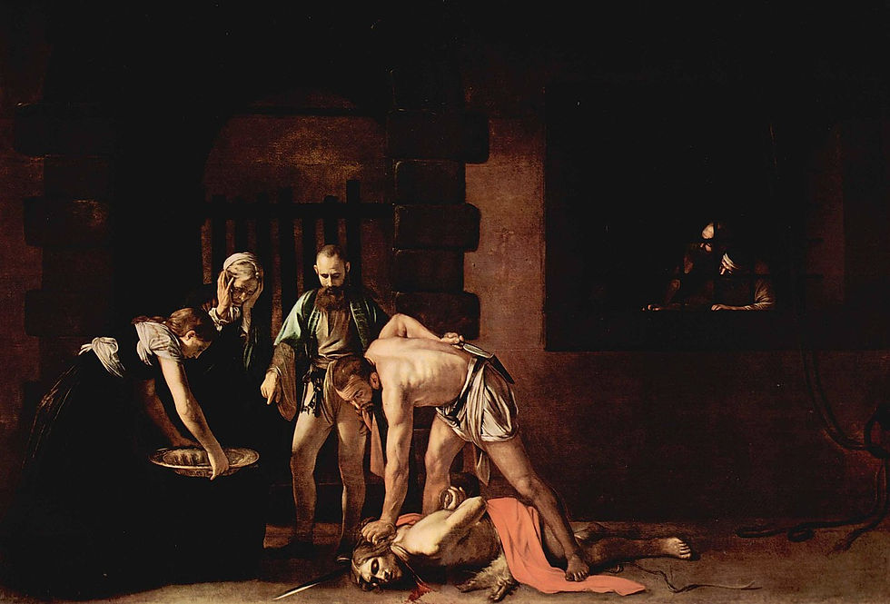 Decapitação de João Batista (1608). Obra de Caravaggio.