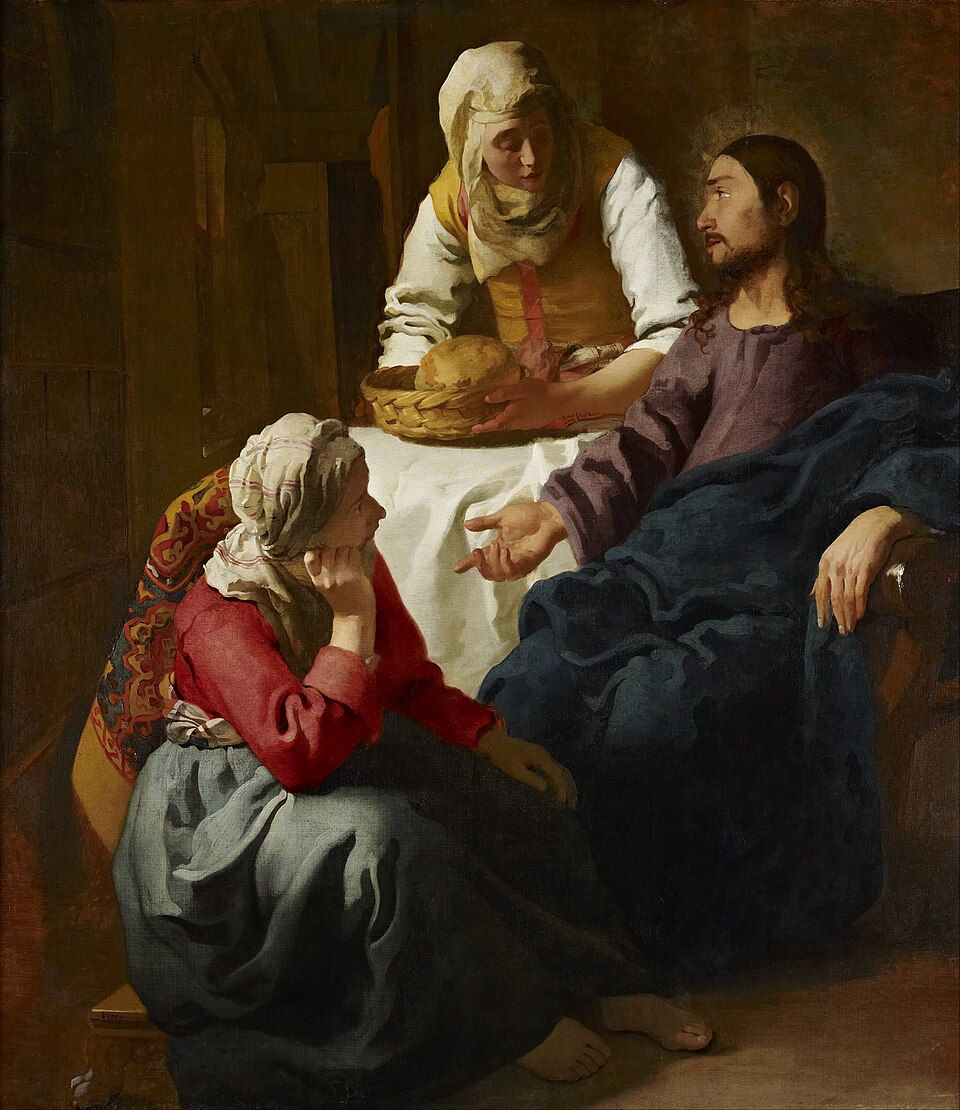 Cristo na Casa de Marta e Maria, por Johannes Vermeer (1632–1675)